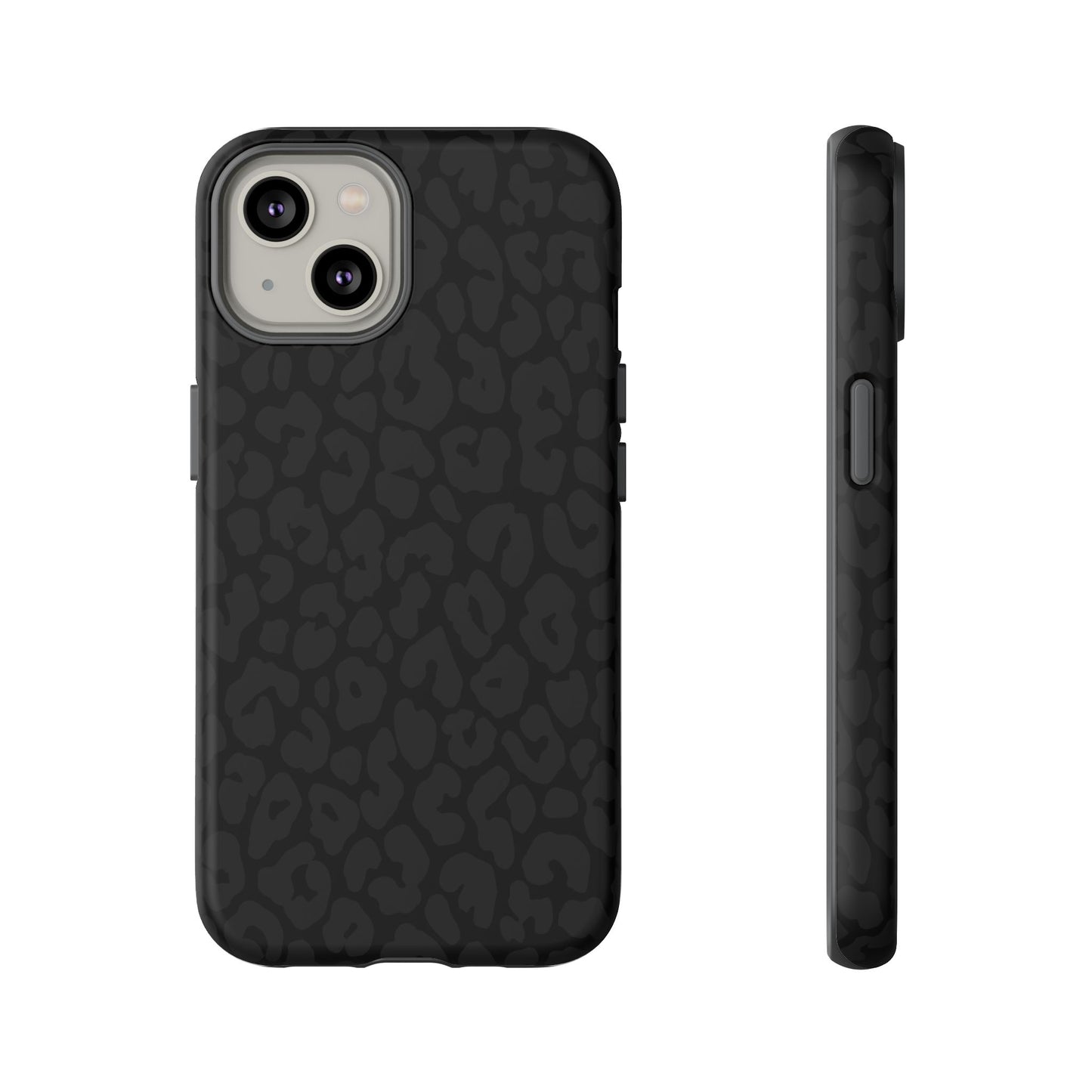 Black Leopard Phone Case | Black on Black Leopard Print Tough iPhone & Samsung Case | Matte or Glossy Protective Cover
