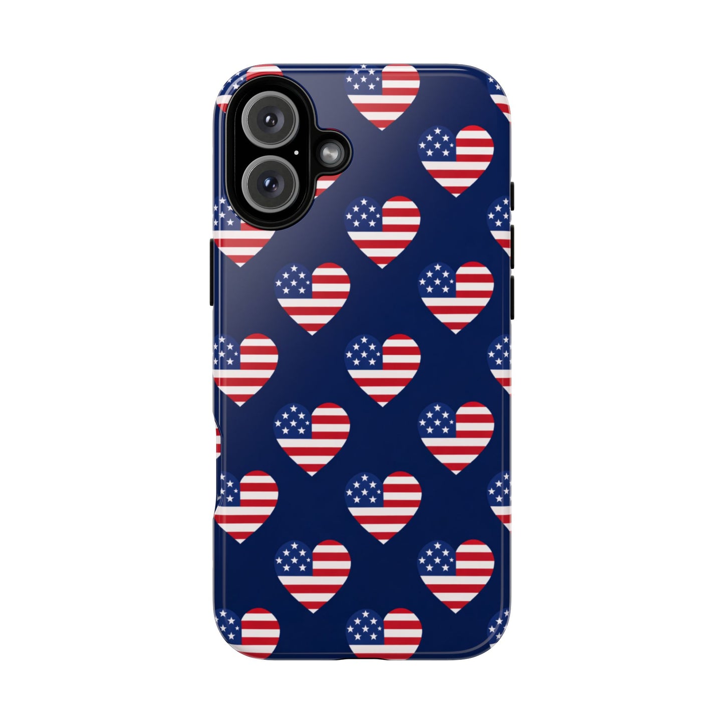 Patriotic American Flag Heart Phone Case – Tough Shockproof, USA Stars & Stripes for Iphone, Samsung Galaxy and Pixel