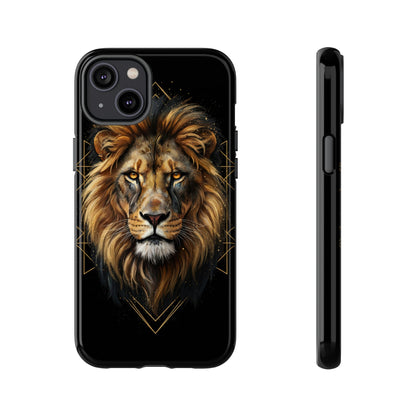 Majestic Lion Phone Case – Black Gold Luxury Lion Art Tough Protective Case