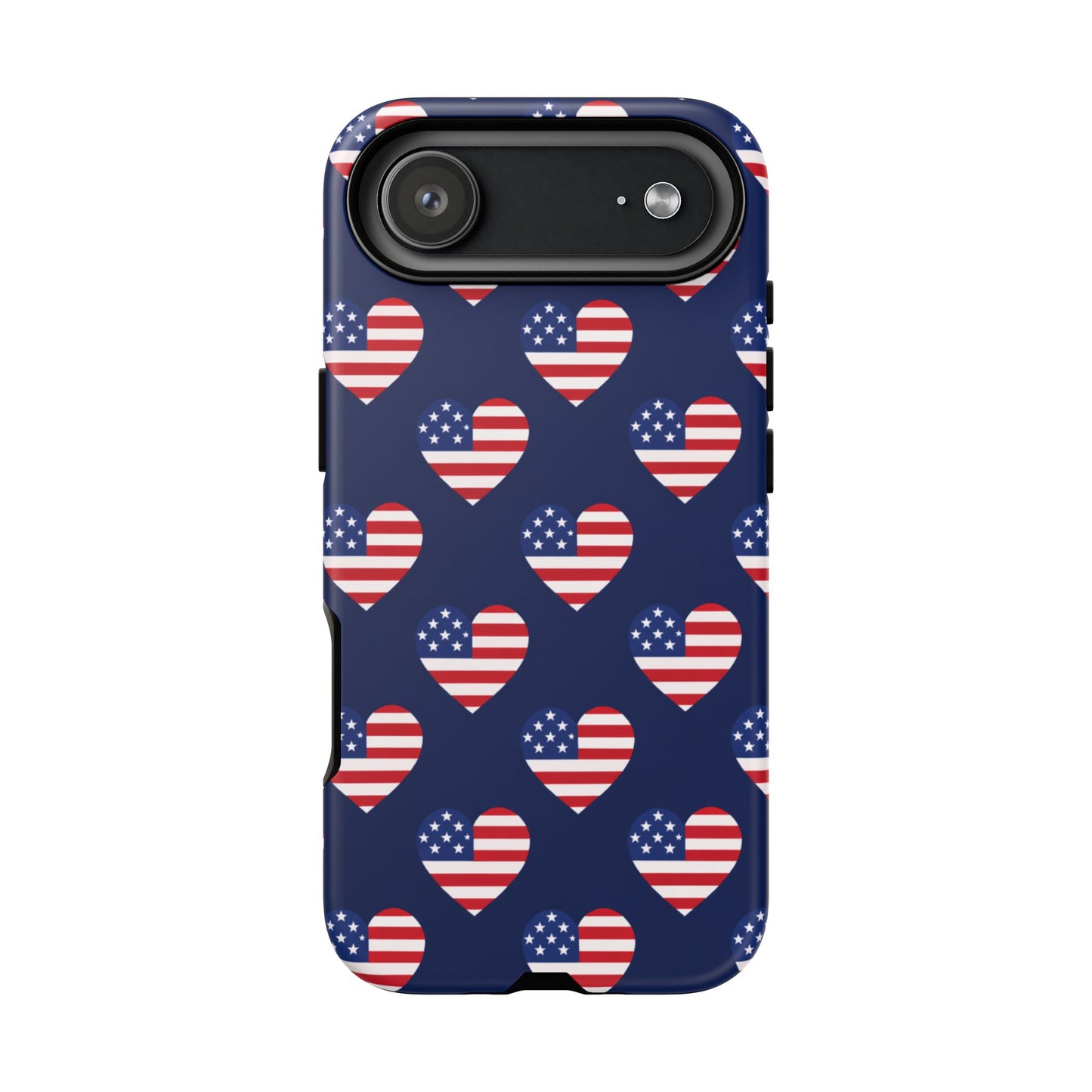 Patriotic American Flag Heart Phone Case – Tough Shockproof, USA Stars & Stripes for Iphone, Samsung Galaxy and Pixel