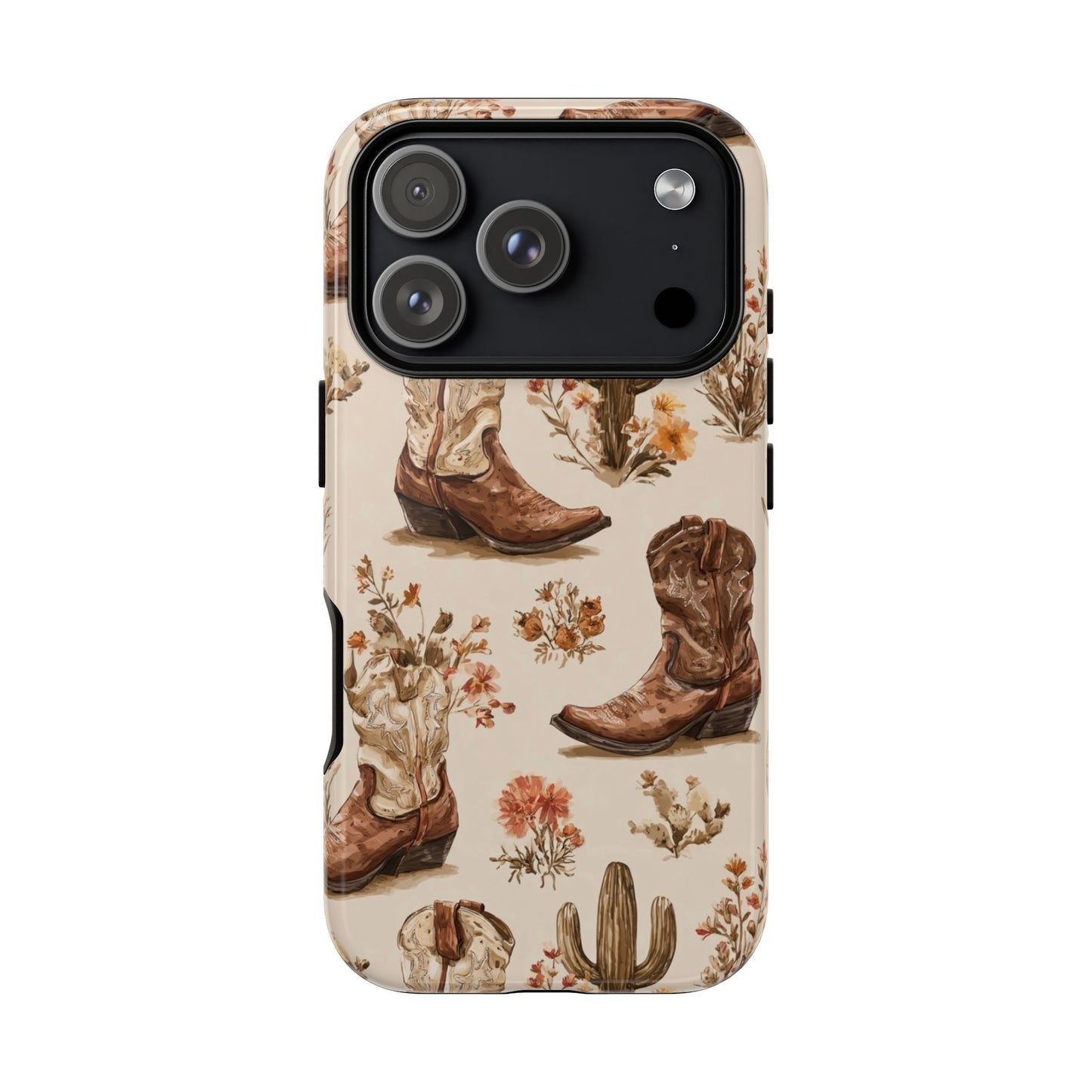 Cowboy Boots Western Phone Case Rustic Cowgirl Cactus Floral iPhone Samsung Pixel
