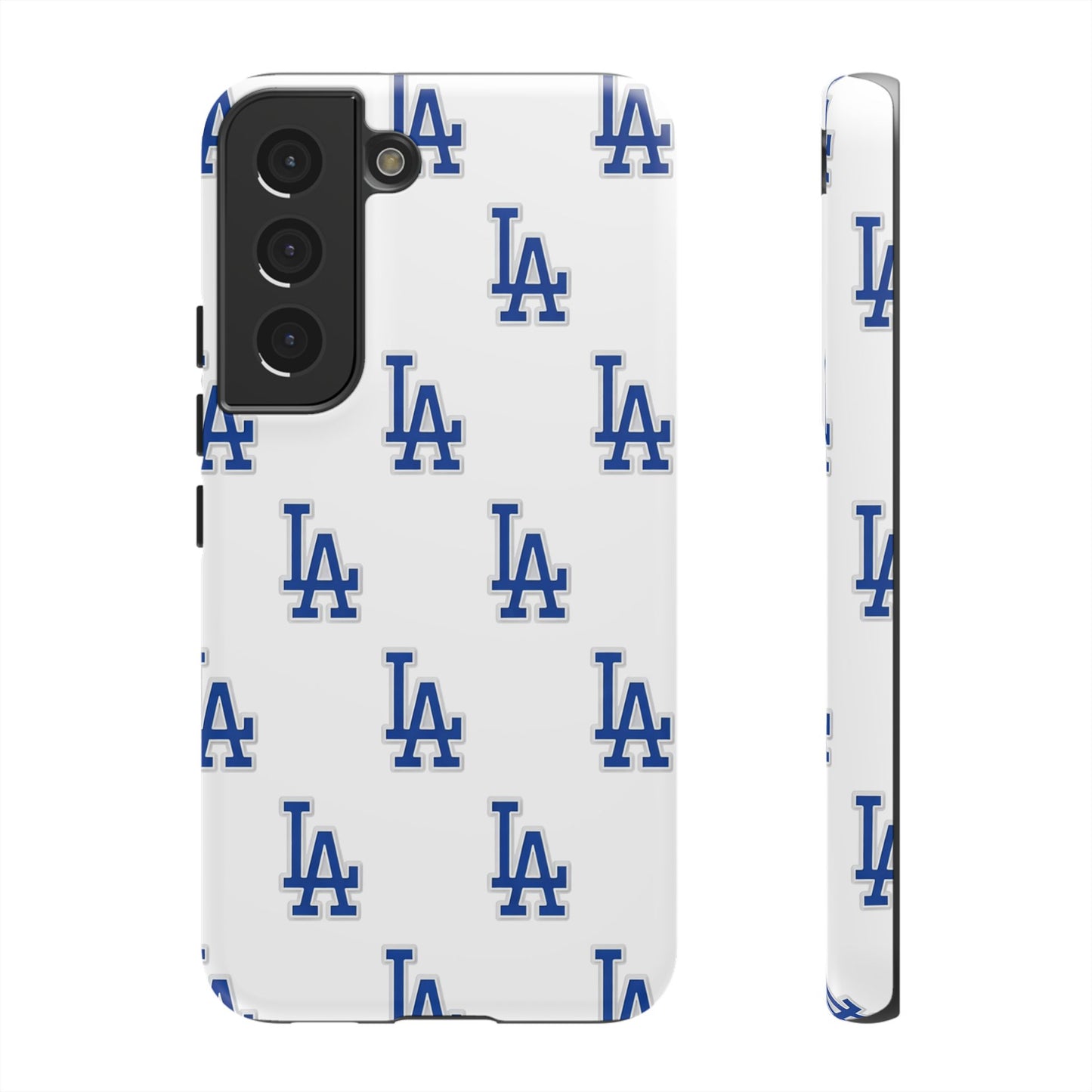 Blue LA Monogram Pattern Phone Case | Minimal Baseball Inspired Tough Cover