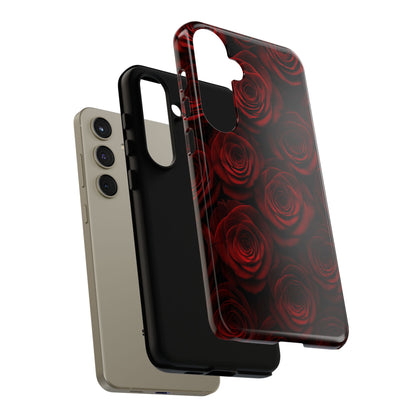 Dark Red Rose Phone Case – Gothic Floral Tough Case (iPhone, Samsung, Pixel)