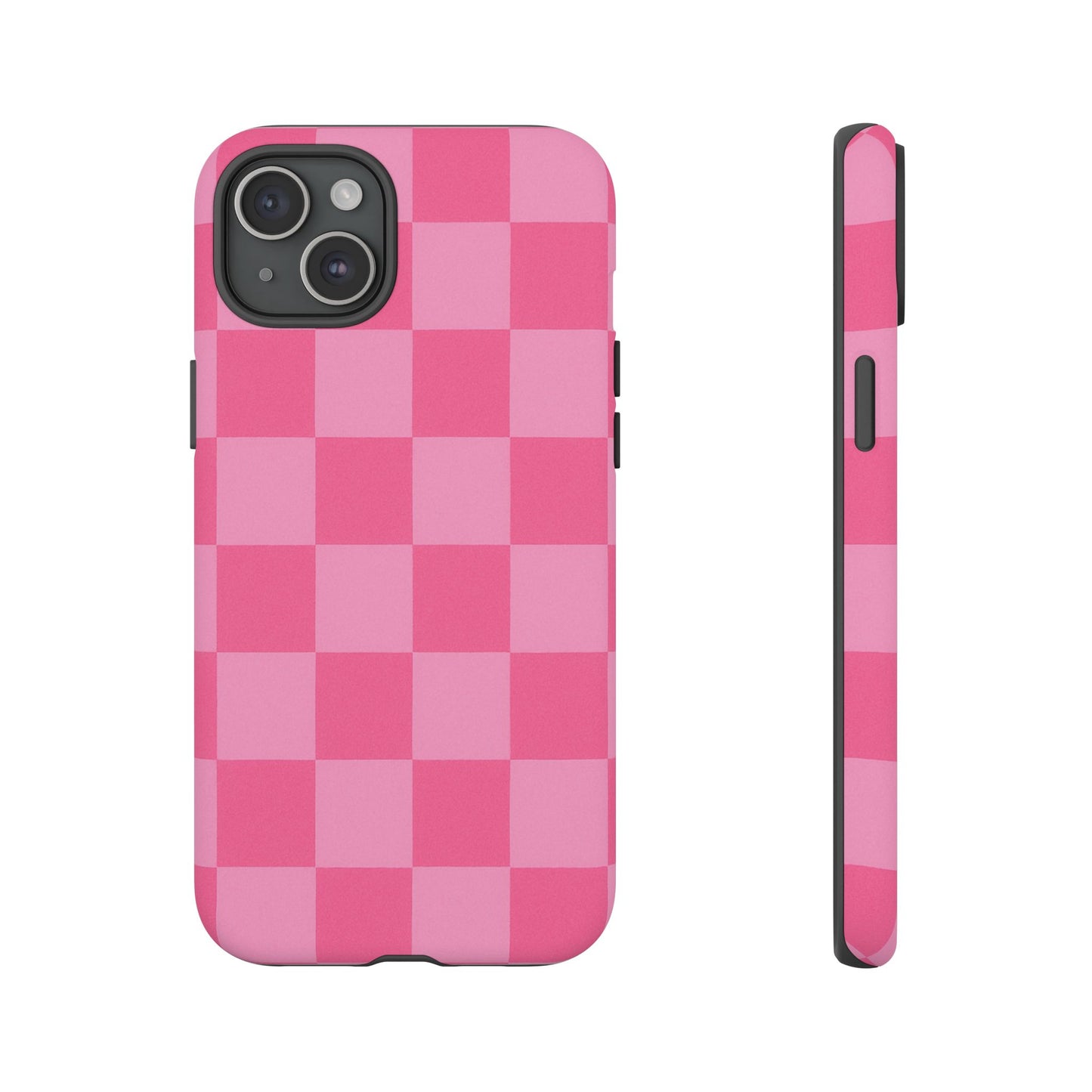 Pink Checkerboard Phone Case | Cute Aesthetic Checkered iPhone & Samsung Tough Case