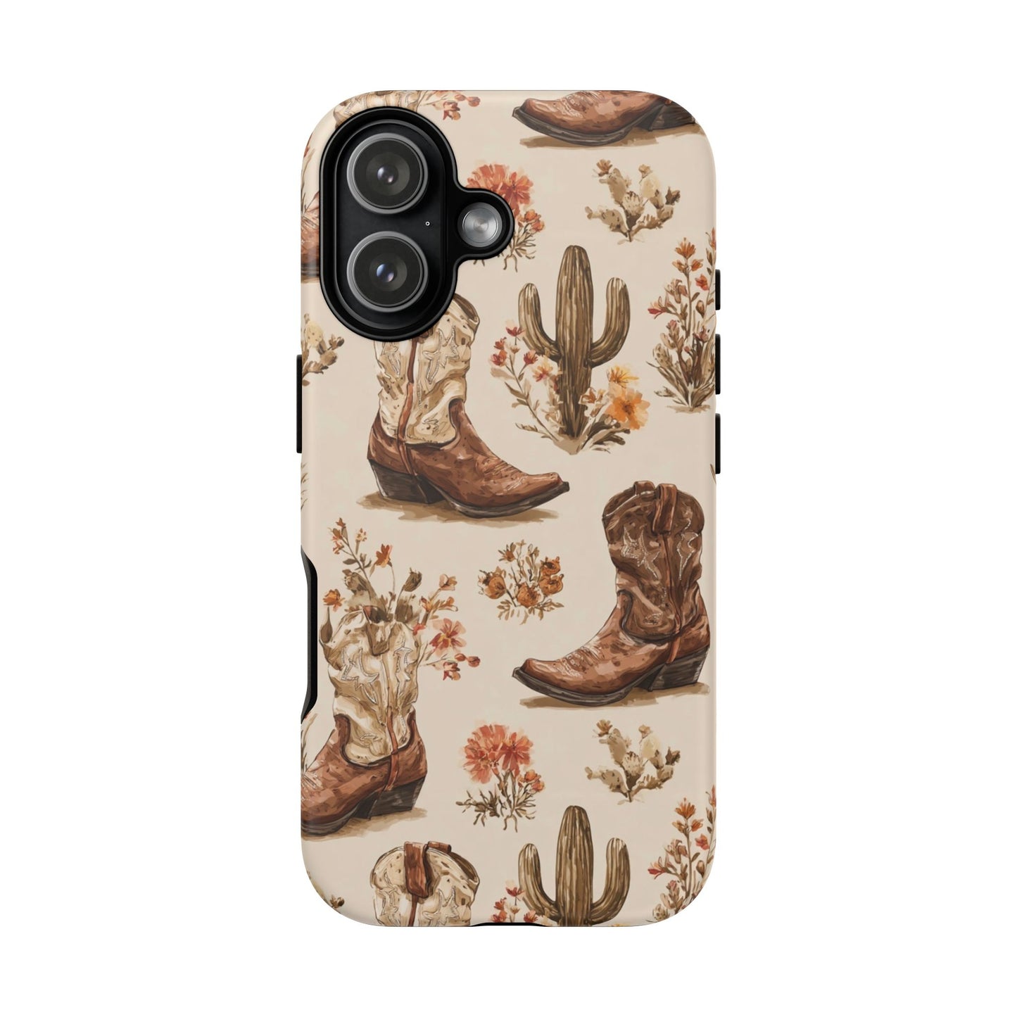 Cowboy Boots Western Phone Case Rustic Cowgirl Cactus Floral iPhone Samsung Pixel