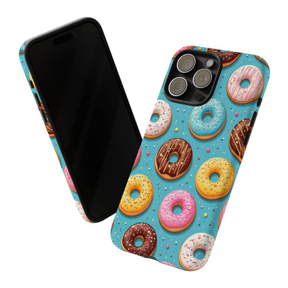 Cute Donut Pattern Phone Case – Colorful Sprinkles Dessert Design for Iphone, Samsung Galaxy and Pixel