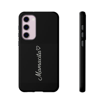 Mamacita Script Phone Case | Minimal Black Tough Case | Sleek Aesthetic Cover