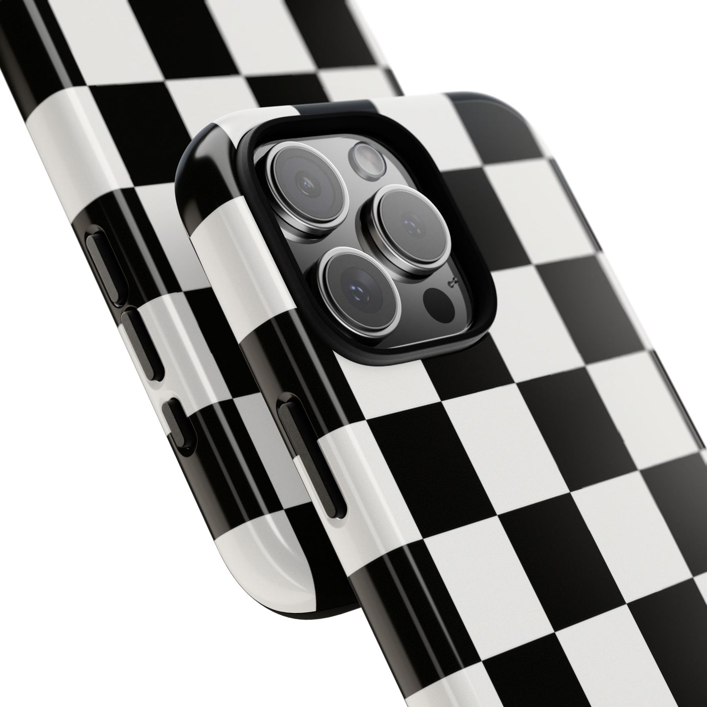 Black & White Checkerboard Phone Case – Classic Aesthetic Tough Protective Case for Iphone, Samsung Galaxy and Pixel