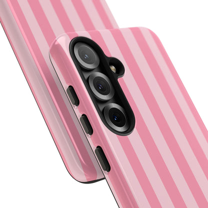 Pink Stripe Phone Case – Pastel Coquette Aesthetic Tough Protective Case
