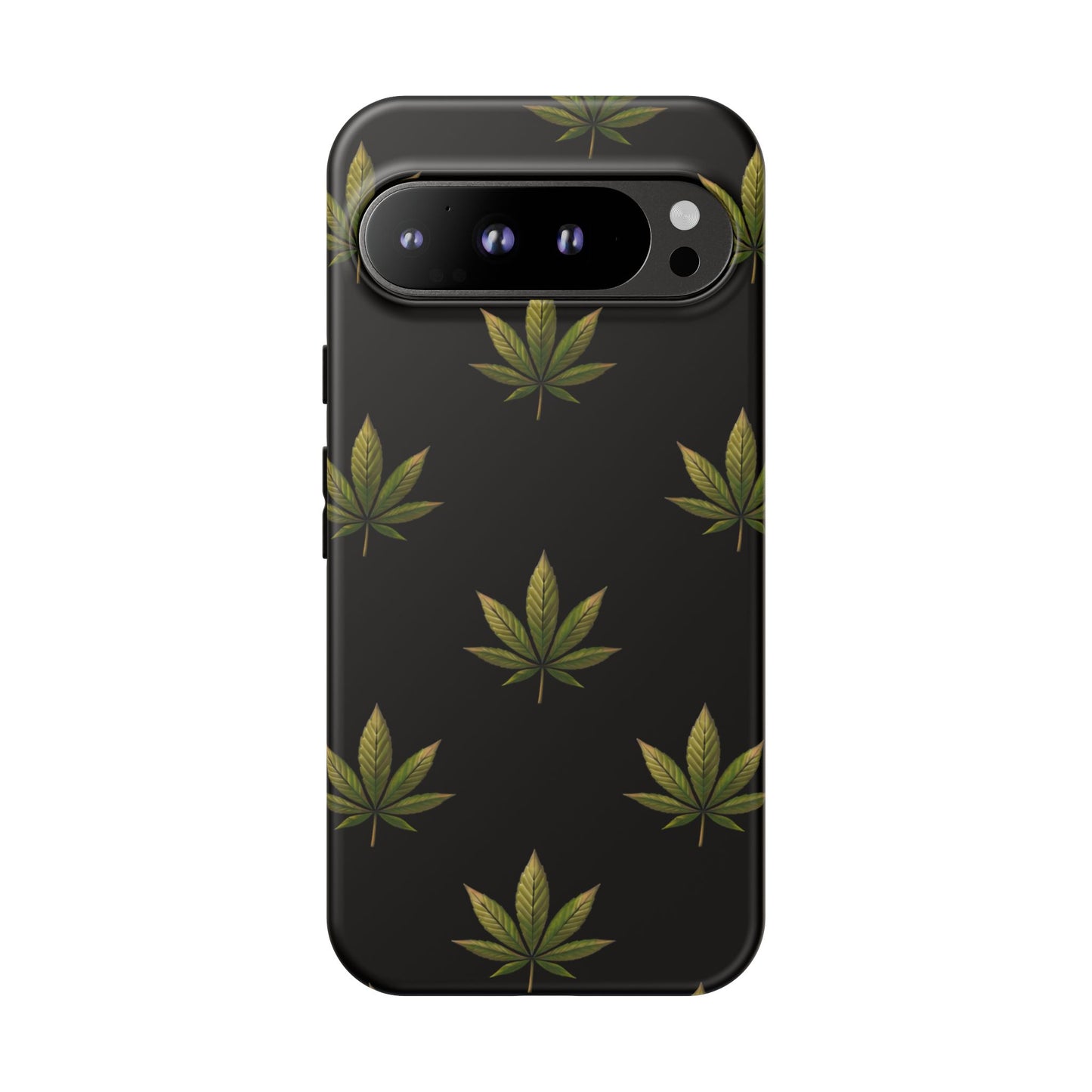 Cannabis Leaf Phone Case Green Weed Leaf Pattern Tough Protective Cover
