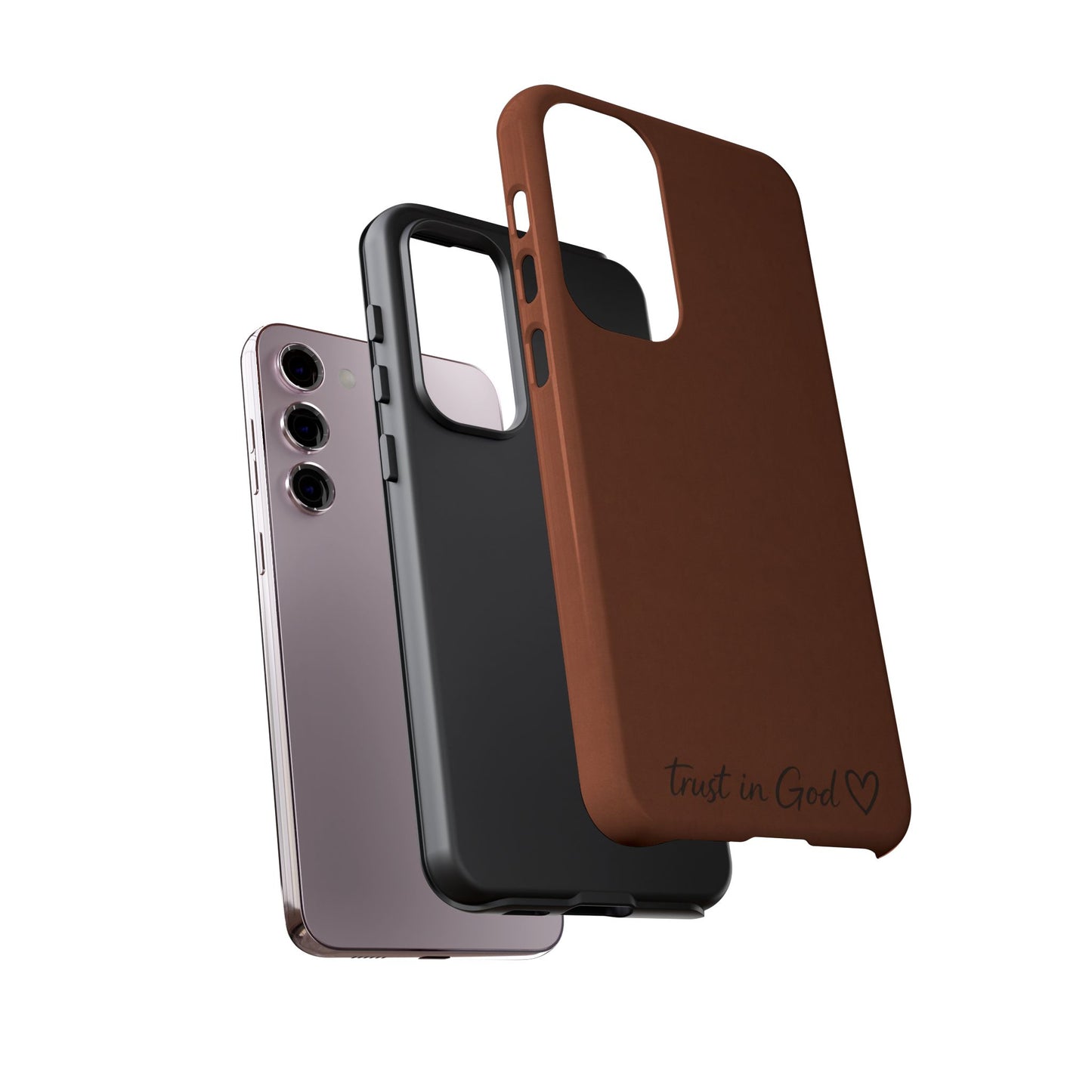 Trust in God Phone Case – Brown Christian Tough Cover