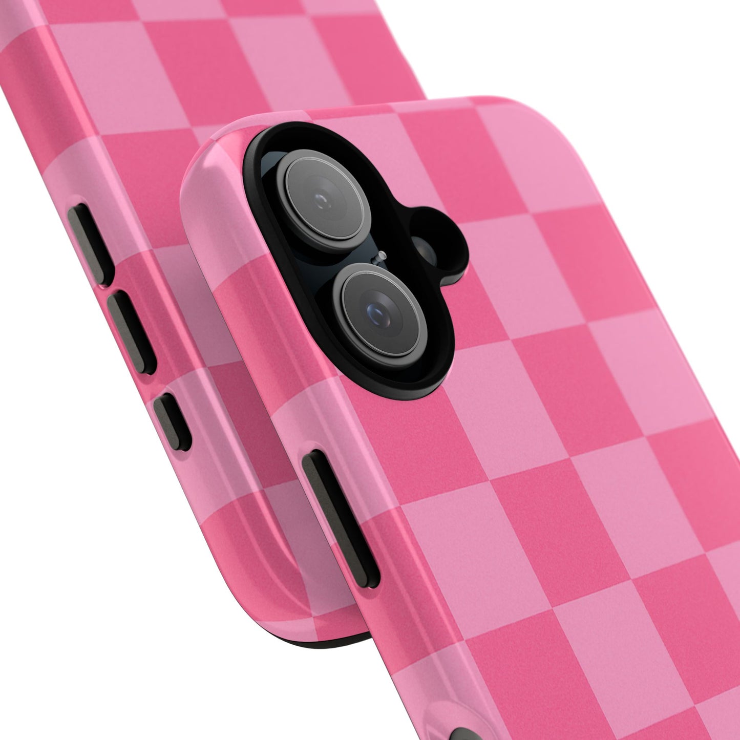 Pink Checkerboard Phone Case – Cute Aesthetic Tough Case for iPhone & Samsung