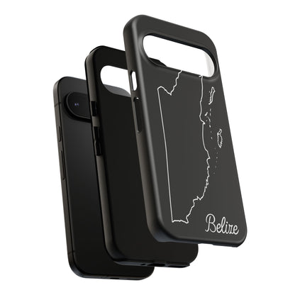 Belize Outline Phone Case – Minimal Country Map Tough Case (iPhone, Samsung, Pixel)