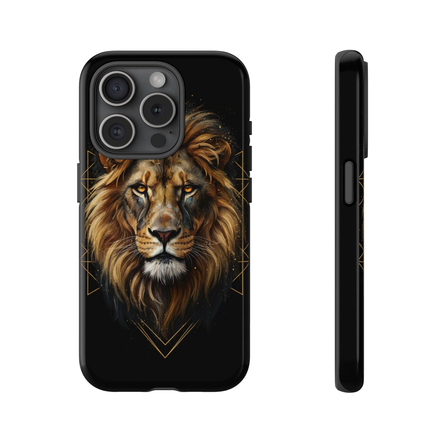 Majestic Lion Phone Case – Black Gold Luxury Lion Art Tough Protective Case