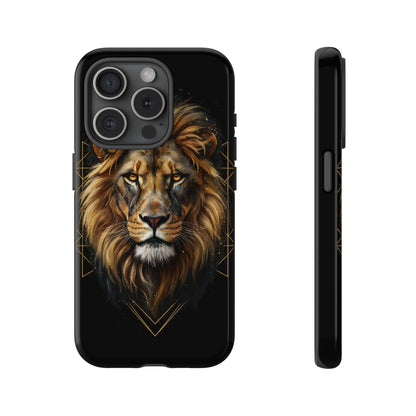 Majestic Lion Phone Case – Black Gold Luxury Lion Art Tough Protective Case