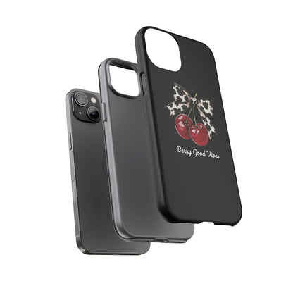 Cherry Cow Print Phone Case | Coquette Bow Aesthetic iPhone & Samsung Tough Case