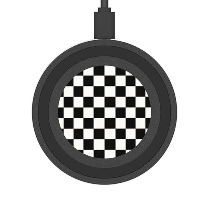 Wireless Charging Pad — Black & White Checkered Qi Charger
