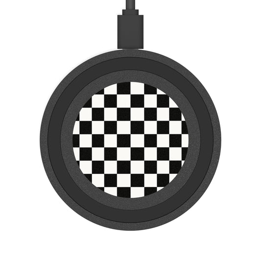 Wireless Charging Pad — Black & White Checkered Qi Charger
