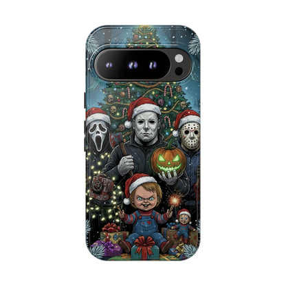 Christmas Horror Phone Case – Festive Slasher Collage Tough Case (iPhone, Samsung, Pixel)