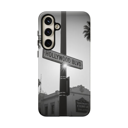 Hollywood Blvd Phone Case | Vintage Los Angeles Street Sign | Black & White LA Aesthetic
