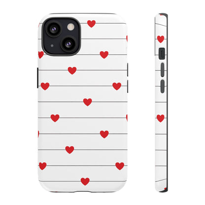 Red Heart Stripe iPhone Case | Tough Shockproof Love Aesthetic Cover