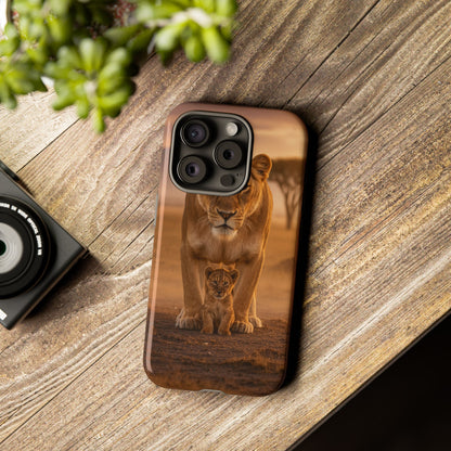 Lioness & Cub Phone Case | Safari Wildlife Tough Case for iPhone & Samsung
