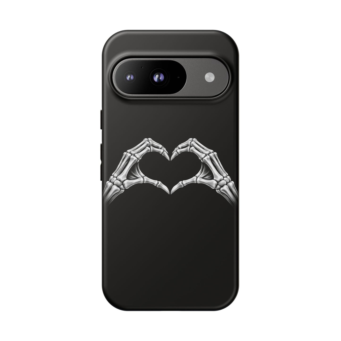 Skeleton Hands Heart Phone Case | Gothic Black Protective Cover