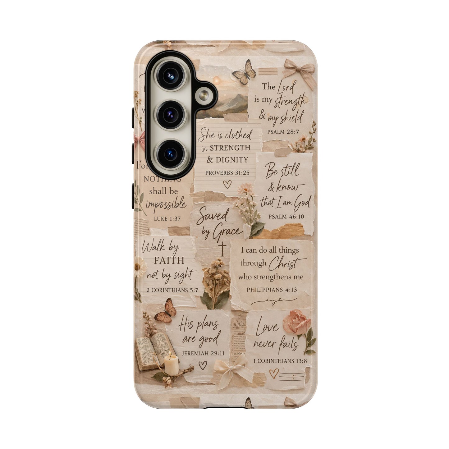 Christian Bible Verse Phone Case | Faith Scripture Aesthetic Floral Christian Case