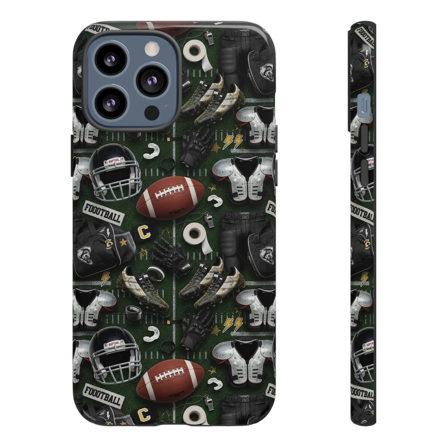 Football Pattern Phone Case – Sports Fan Tough Protective Game Day Case