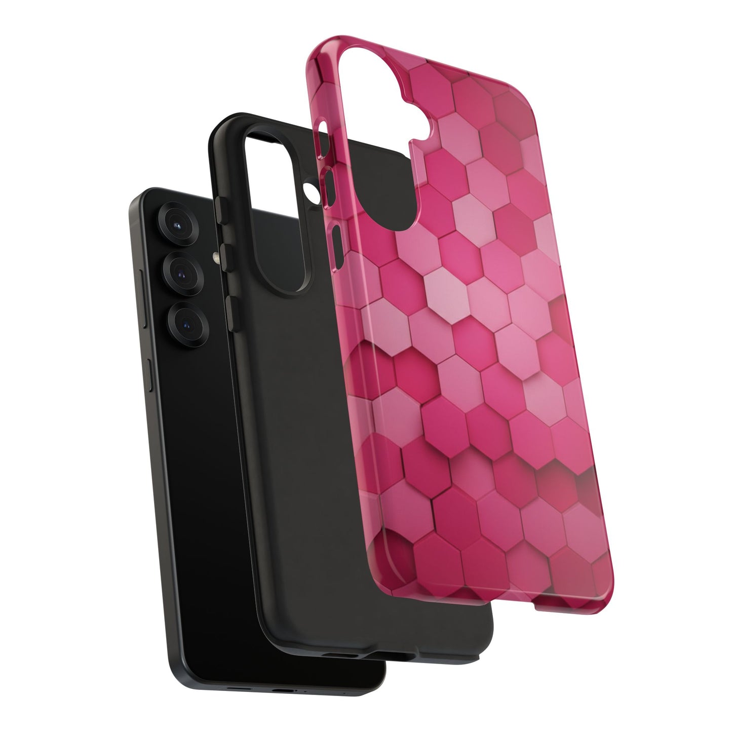 Hot Pink Hexagon Phone Case | Honeycomb Geometric Aesthetic | Cute Pink iPhone & Samsung Tough Protective Case
