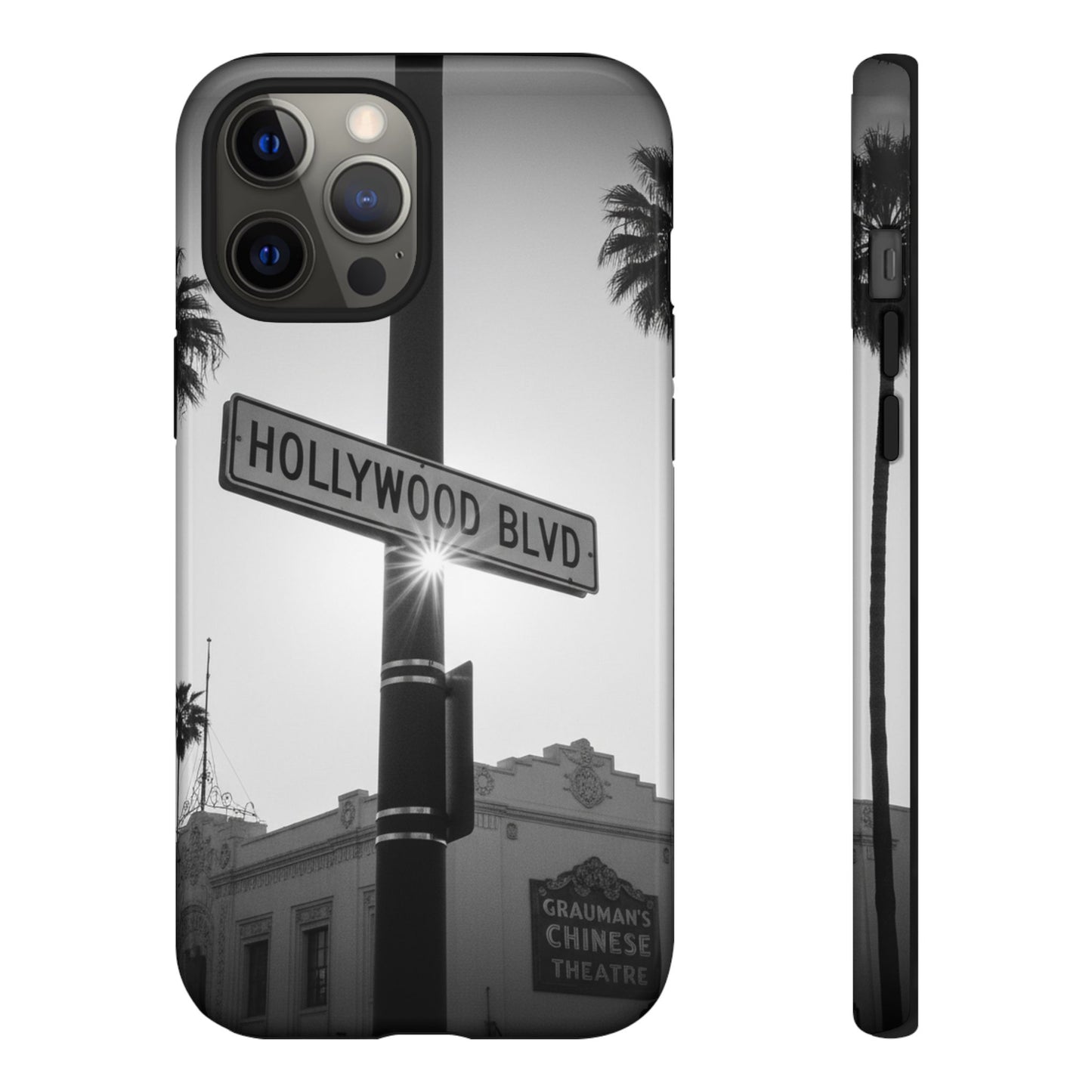 Hollywood Blvd Phone Case | Vintage Los Angeles Street Sign | Black & White LA Aesthetic