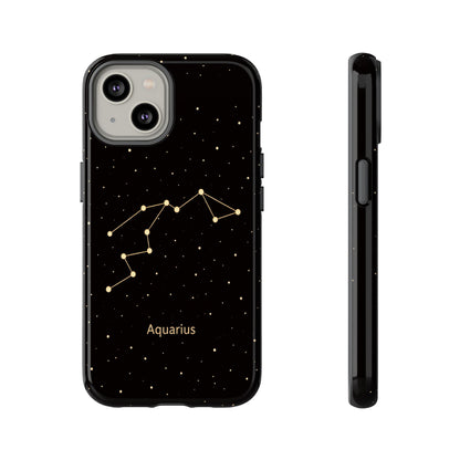 Aquarius Zodiac Constellation Phone Case – Luxe Gold Celestial Cover