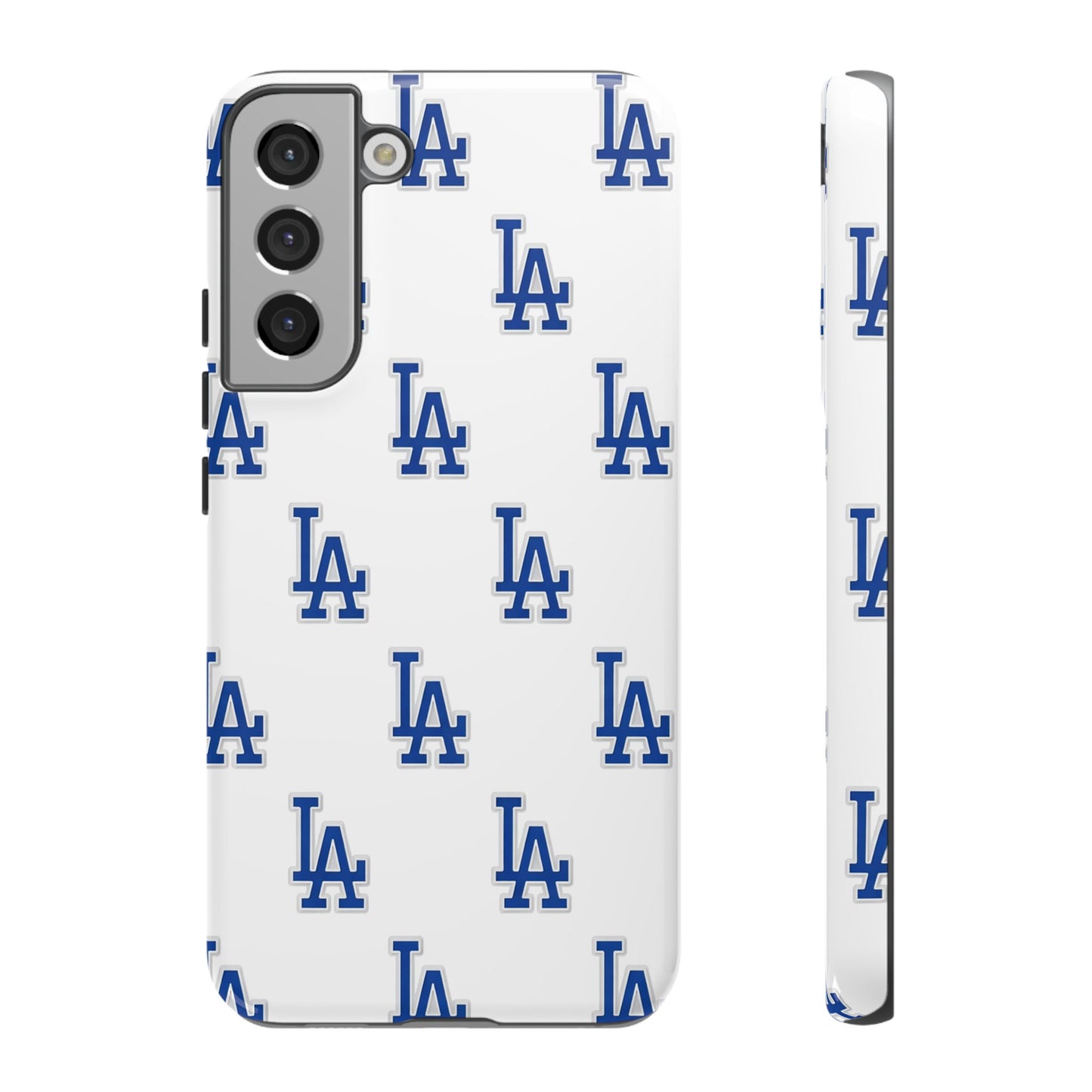 Blue LA Monogram Pattern Phone Case | Minimal Baseball Inspired Tough Cover