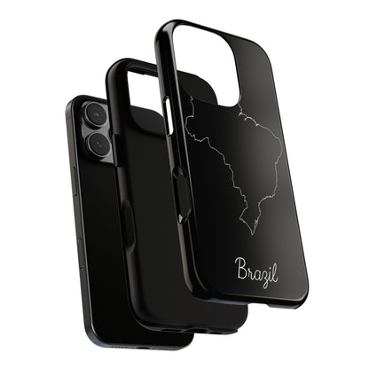 Brazil Outline Phone Case – Minimal Country Map Tough Case (iPhone, Samsung, Pixel)