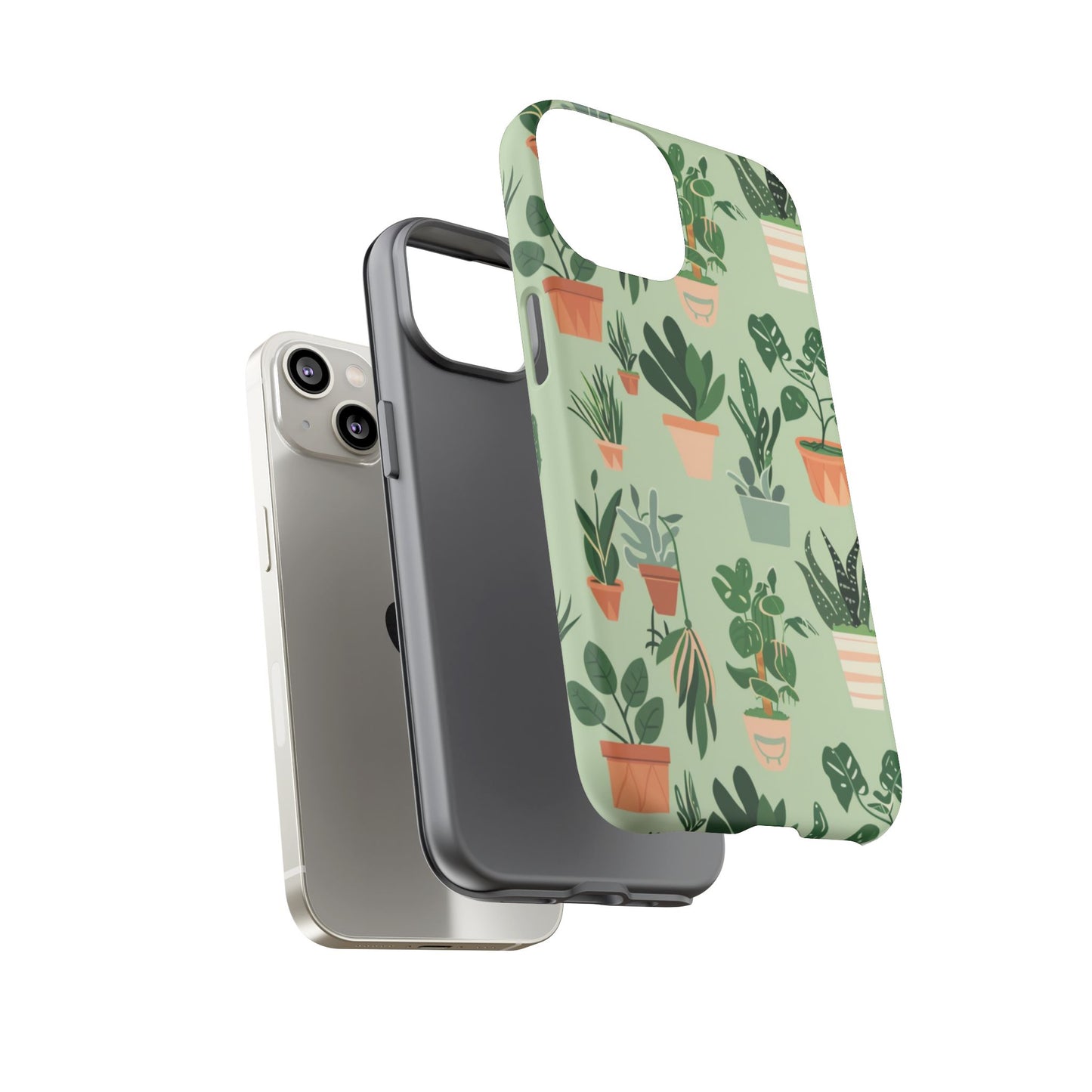 Plant Lover Phone Case | Cute Potted Plants Pattern | Botanical Aesthetic Tough Case