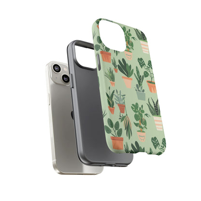 Plant Lover Phone Case | Cute Potted Plants Pattern | Botanical Aesthetic Tough Case