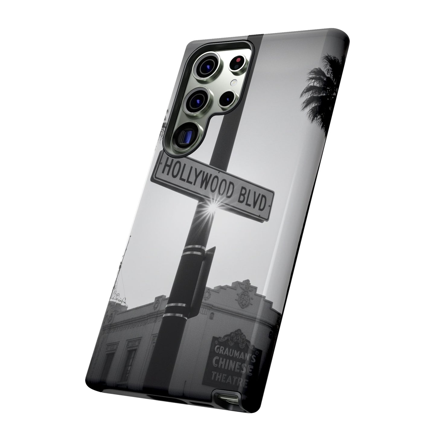 Hollywood Blvd Phone Case | Vintage Los Angeles Street Sign | Black & White LA Aesthetic