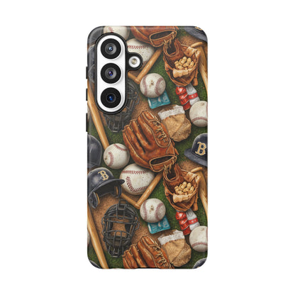 Baseball Gear Collage Phone Case – Vintage Baseball Equipment Sports Tough Case