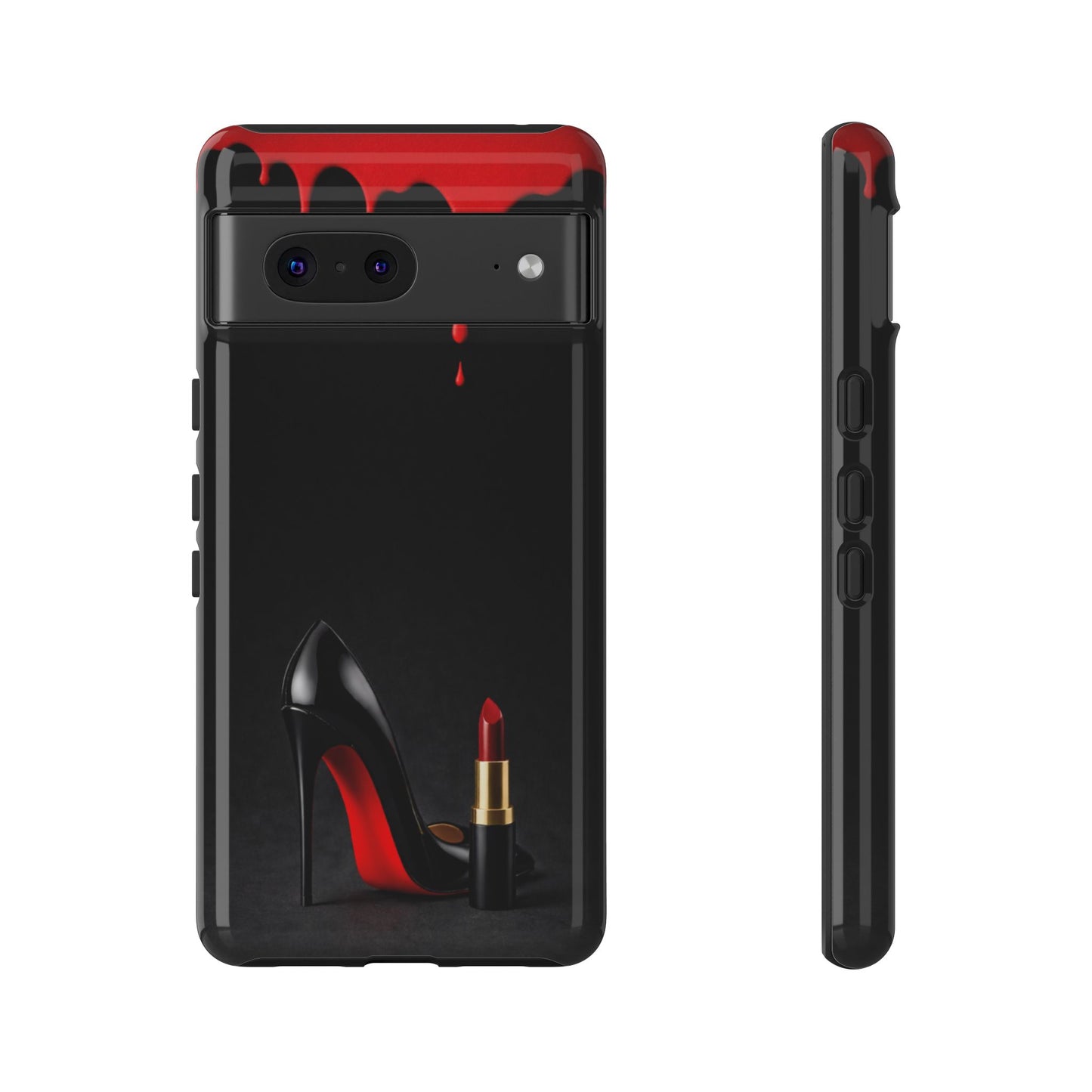 Dark Feminine Red Drip Phone Case – Gothic Glam Tough Cover
