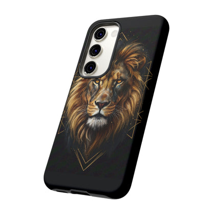 Majestic Lion Phone Case – Black Gold Luxury Lion Art Tough Protective Case