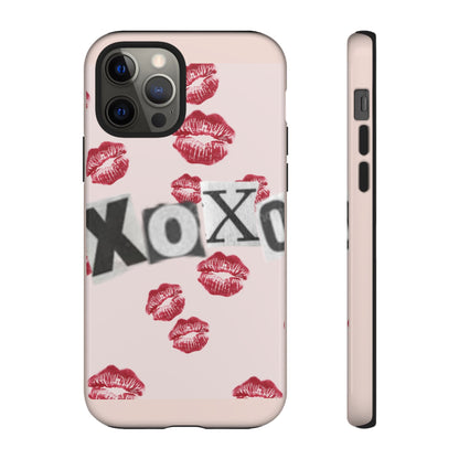 XOXO Kiss Print Phone Case | Coquette Valentine Aesthetic | Cute Pink Lipstick Kiss Tough Case for iPhone & Samsung
