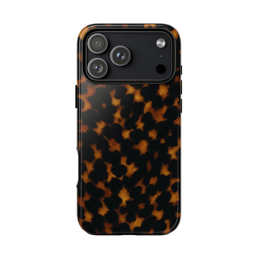 Tortoiseshell Pattern Tough Phone Case | Classic Leopard-Style Protective Cover