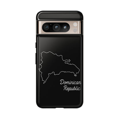 Dominican Republic Outline Phone Case – Minimal Country Map Tough Case (iPhone, Samsung, Pixel)