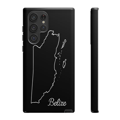Belize Outline Phone Case – Minimal Country Map Tough Case (iPhone, Samsung, Pixel)