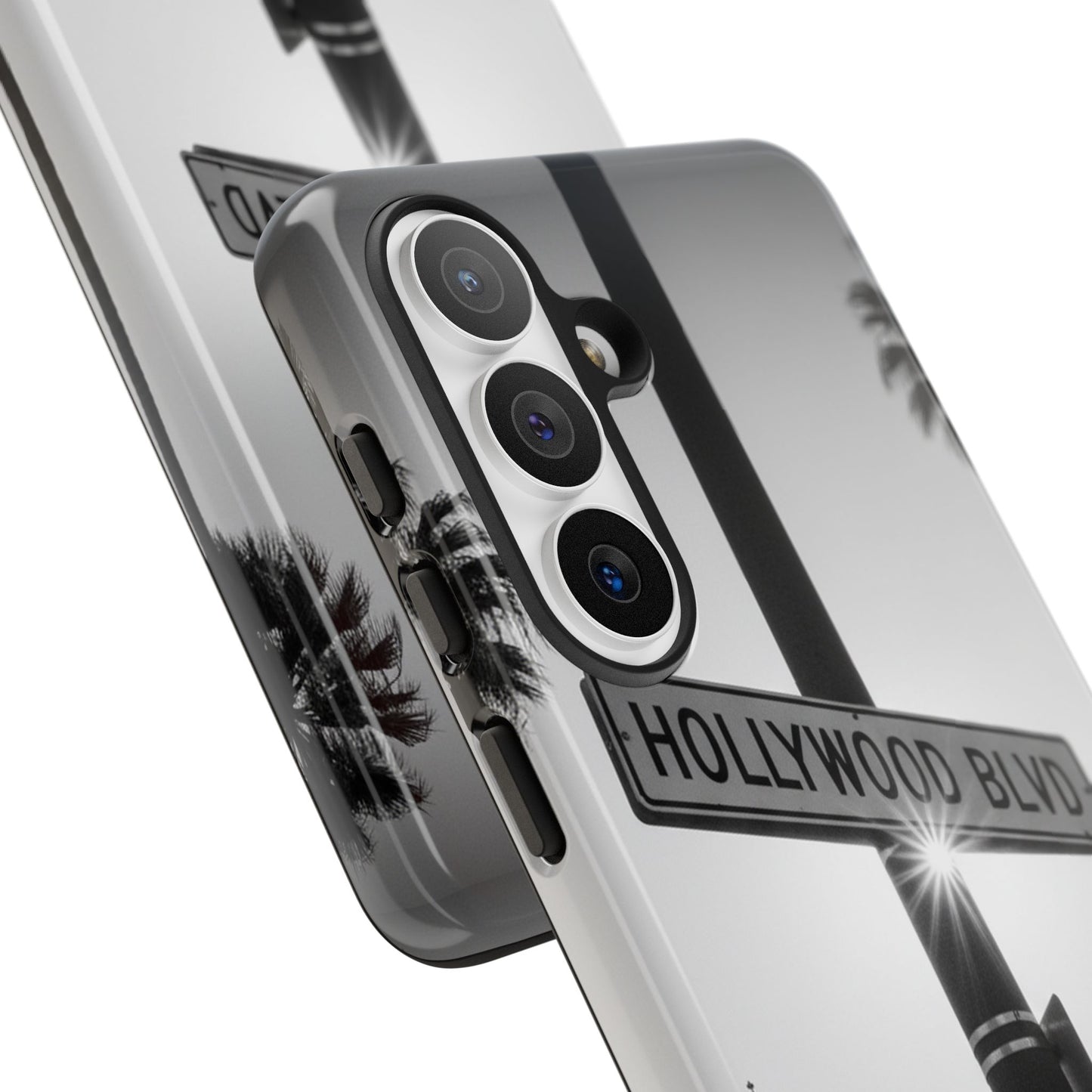 Hollywood Blvd Phone Case | Vintage Los Angeles Street Sign | Black & White LA Aesthetic