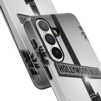 Hollywood Blvd Phone Case | Vintage Los Angeles Street Sign | Black & White LA Aesthetic