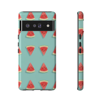 Watermelon Phone Case – Pastel Blue Summer Fruit Tough Case (iPhone, Samsung, Pixel)