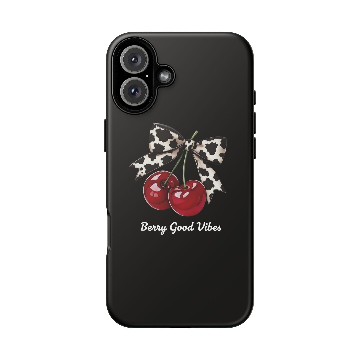 Cherry Cow Print Phone Case | Coquette Bow Aesthetic iPhone & Samsung Tough Case