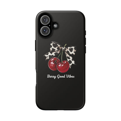 Cherry Cow Print Phone Case | Coquette Bow Aesthetic iPhone & Samsung Tough Case