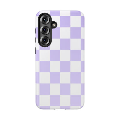 Lavender Checkerboard Phone Case | Pastel Aesthetic Tough Case
